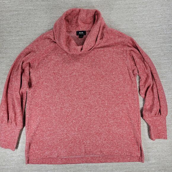 Maeve by Anthropologie Oversized Turtleneck Sweater Red Heathered Knit Large - Picture 3 of 14